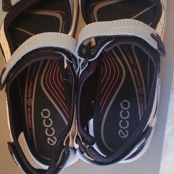Ecco Light Blue Nubuck Leather Sandals W0's 10 - Picture 4 of 10